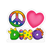 DINO-BUDDIES® - Peace Love DINO™ - Kiss-Cut Stickers White Background