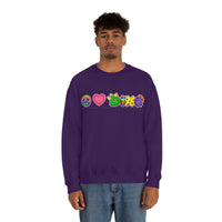 DINO-BUDDIES® - Peace Love DINO™ (One-Line) - Unisex Adult Crewneck Sweatshirt