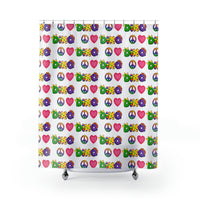 DINO-BUDDIES® - Peace Love DINO™ (Pattern) - Shower Curtains