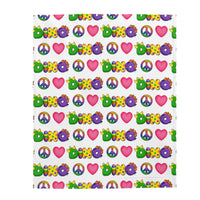 DINO-BUDDIES® - Peace Love DINO™ (Pattern) - Velveteen Plush Blanket