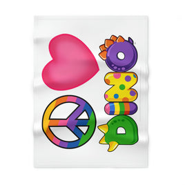 DINO-BUDDIES® - Peace Love DINO™ - Soft Fleece Baby Blanket