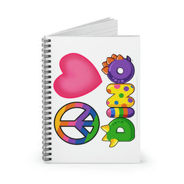 DINO-BUDDIES® - Peace Love DINO™ - Spiral Notebook - Ruled Line