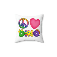 DINO-BUDDIES® - Peace Love DINO™ - Spun Polyester Square Pillow