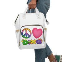 DINO-BUDDIES® - Peace Love DINO™ (Square) - Multifunctional Diaper Backpack