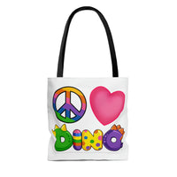 DINO-BUDDIES® - Peace Love DINO™ - Tote Bag (Gusseted)