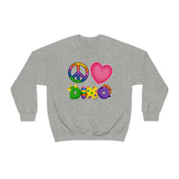 DINO-BUDDIES® - Peace Love DINO™ - Unisex Adult Crewneck Sweatshirt
