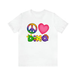 DINO-BUDDIES® - Peace Love DINO™ - Unisex Adult Jersey Short Sleeve Tee