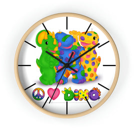 DINO-BUDDIES® - Peace Love DINO™ w/3 Dino-Buddies - Wall Clock
