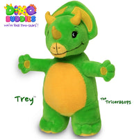 DINO-BUDDIES®™ - Dinosaur Plush Stuffed Animal - TREY™️ - The Triceratops