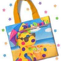 DINO-BUDDIES®™ - Tote Bag - “Hit The Beach!” - Yellow Handle