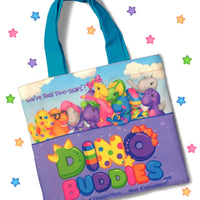 DINO-BUDDIES®™ - Tote Bag - “The Gang's All Here” - Blue Handle