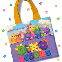 DINO-BUDDIES®™ - Tote Bag - “The Gang's All Here” - Yellow Handle