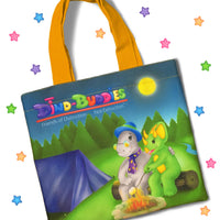 DINO-BUDDIES®™ - Tote Bag - “The Happy Campers” - Yellow Handle