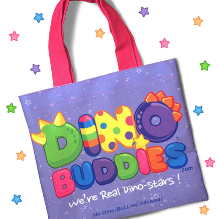 DINO-BUDDIES®™ - Tote Bag - “Dino-Buddies FUN Logo" - Pink Handle